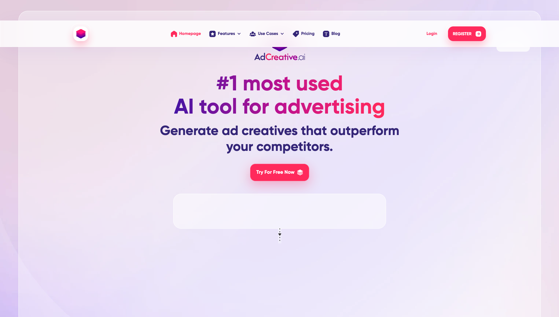Screenshot of AdCreative.ai Homepage