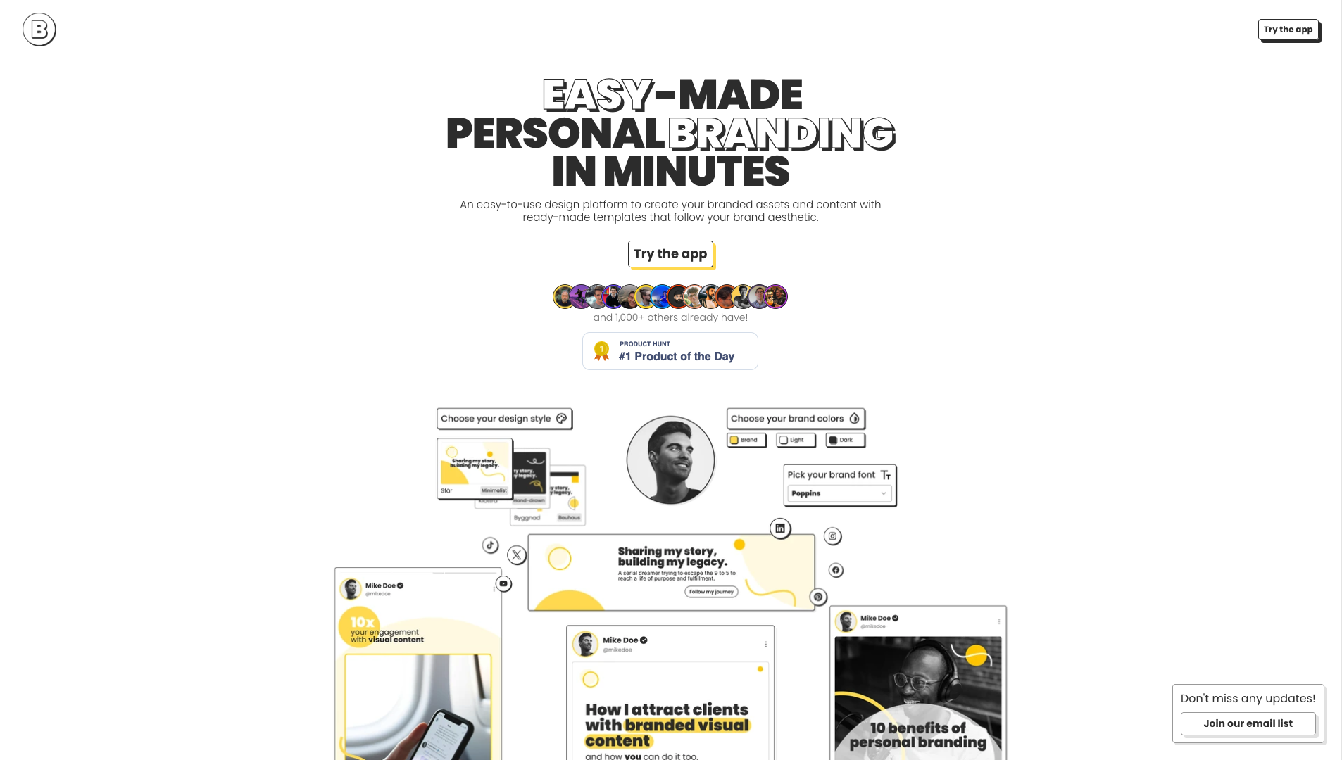 Screenshot of EasyBranding Homepage