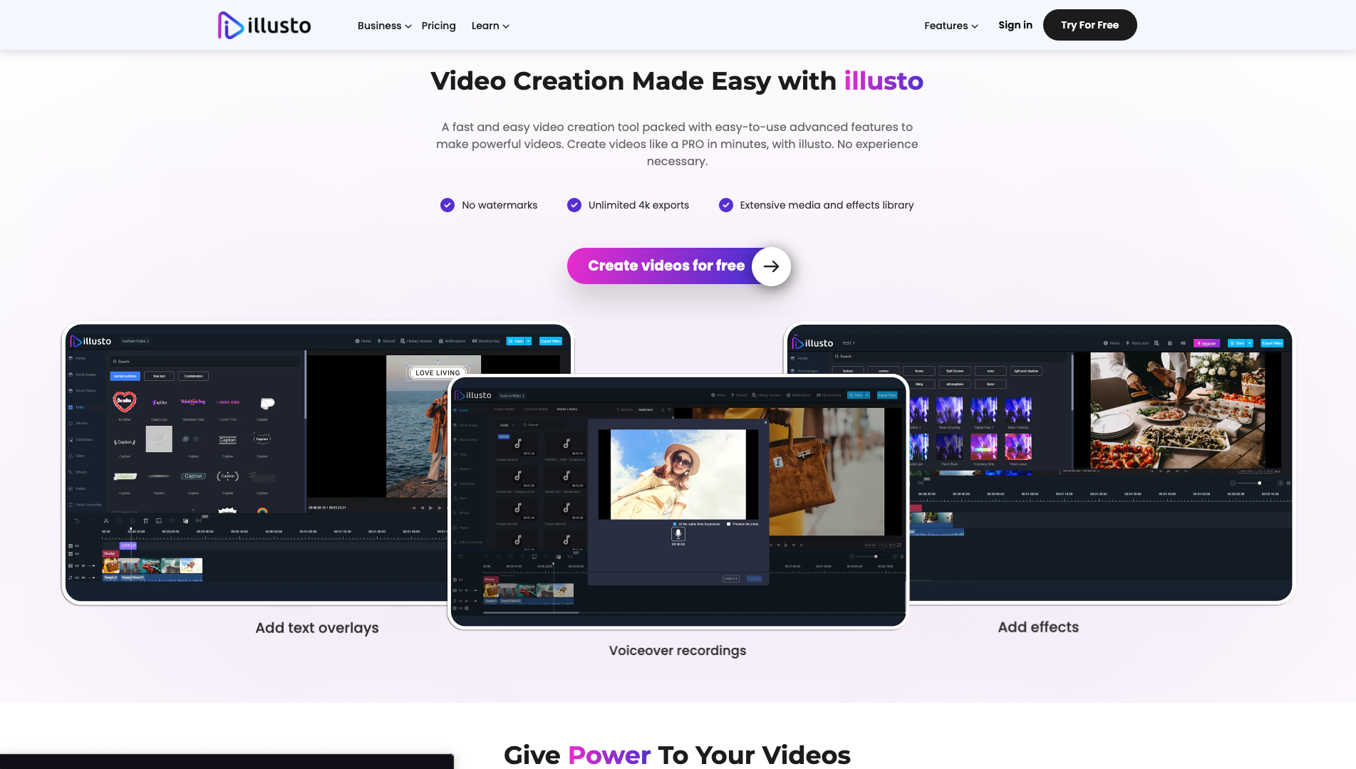 Screenshot of Illusto Homepage