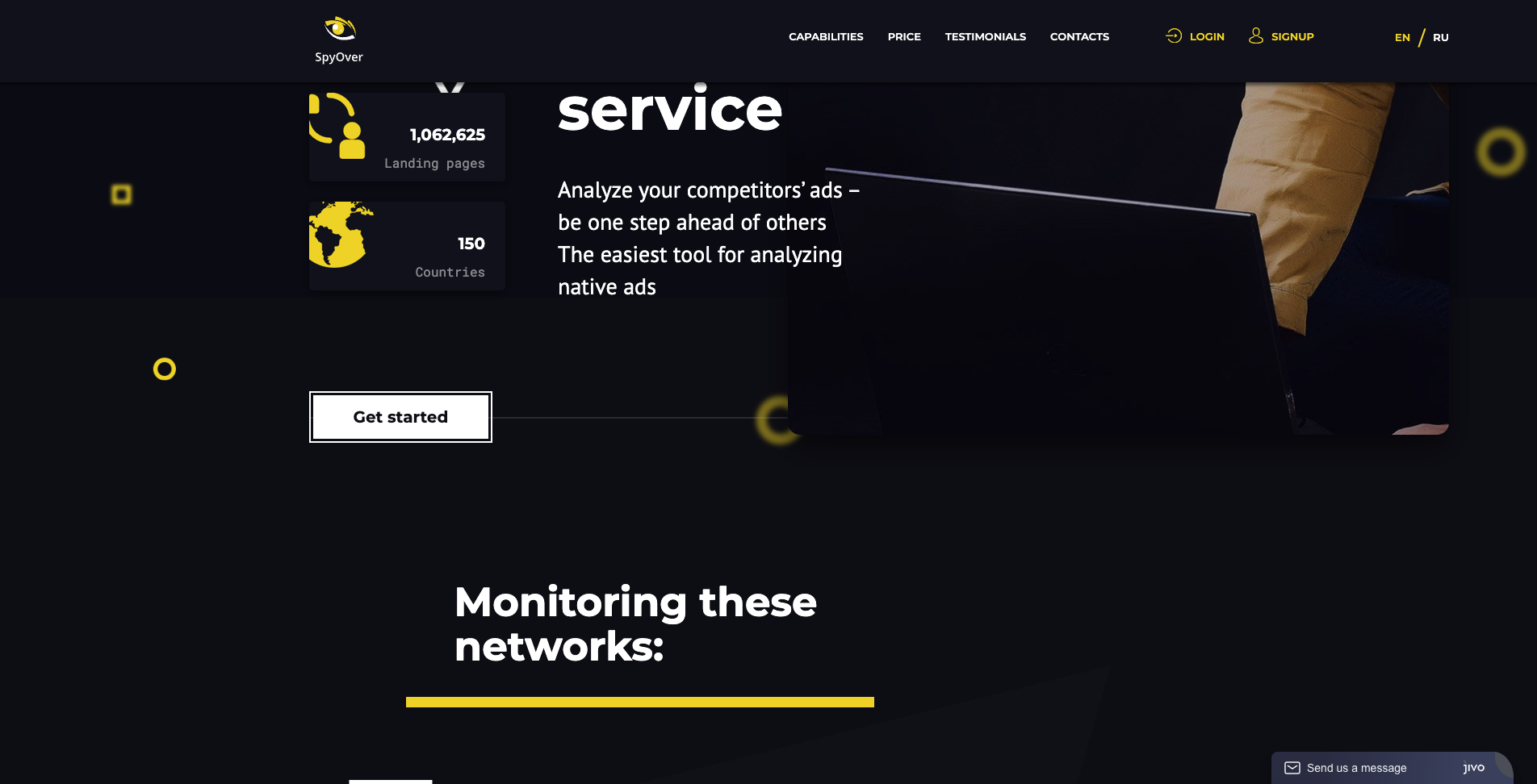 Screenshot of SpyOver Homepage