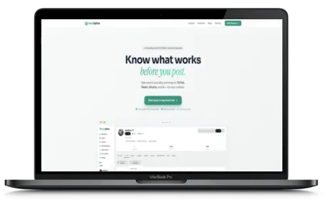 Buzzlytics website displayed on a Macbook
