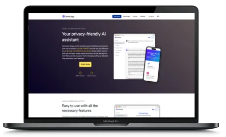 Camocopy website displayed on a Macbook