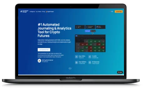 CoinMarketMan website displayed on a Macbook