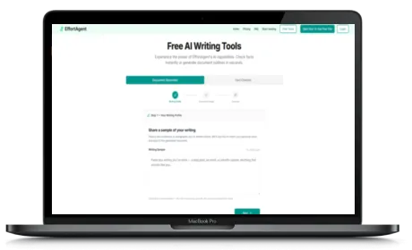 EffortAgent website displayed on a Macbook