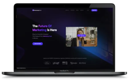 MarketingBlocks website displayed on a Macbook