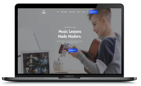 Musikkii website displayed on a Macbook