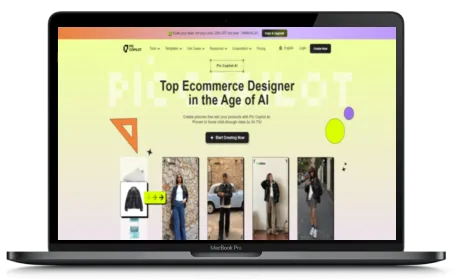 Pic Copilot AI website displayed on a Macbook