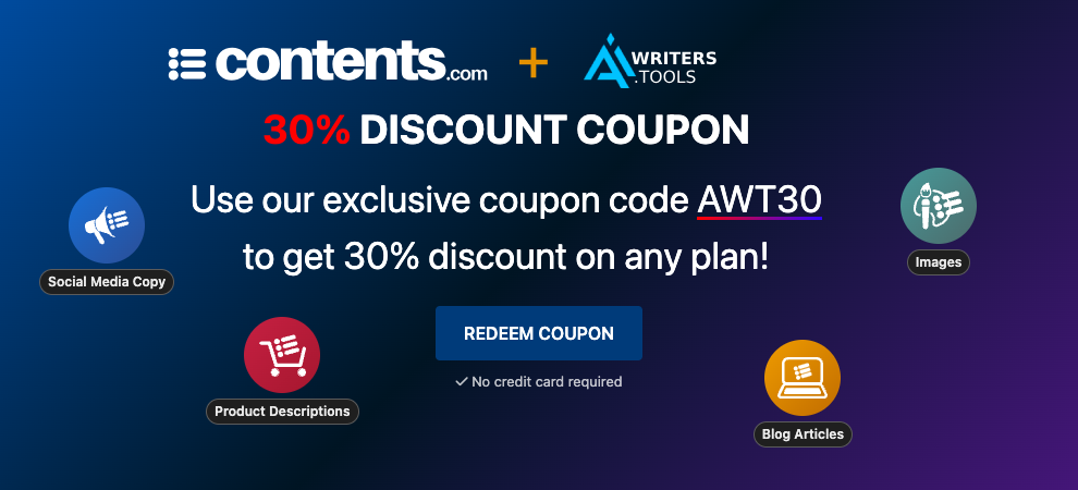 30% Contents.com Coupon Code