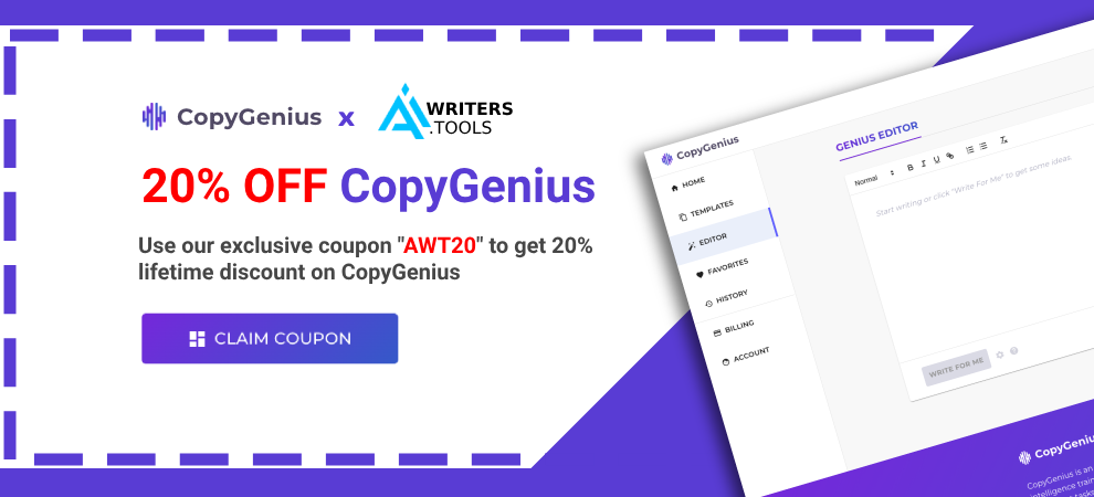 20% CopyGenius Coupon Code