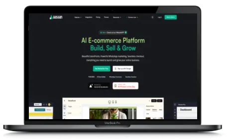 Aasaan website displayed on a Macbook