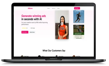 Adlove website displayed on a Macbook