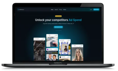 AdUniverse website displayed on a Macbook