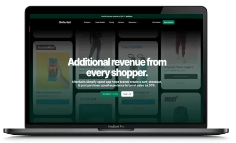Aftersell website displayed on a Macbook
