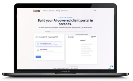 Ahsuite website displayed on a Macbook