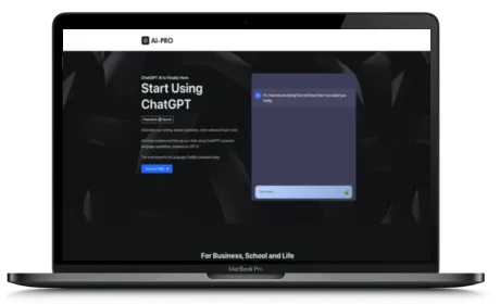 AI-PRO.org website displayed on a Macbook