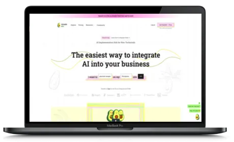 Aicado website displayed on a Macbook