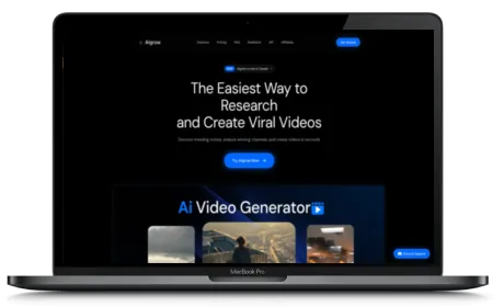 AIgrow website displayed on a Macbook