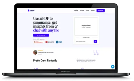 aiPDF website displayed on a Macbook