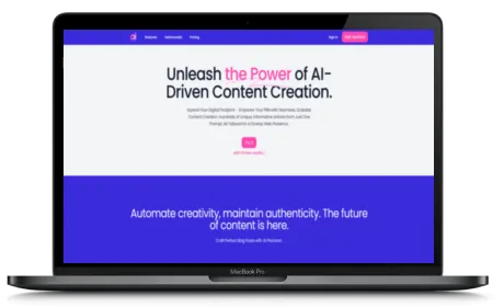 AIrticle-flow website displayed on a Macbook