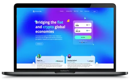 Alchemy Pay website displayed on a Macbook