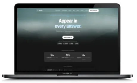 Appear website displayed on a Macbook