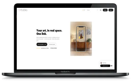 Artabia website displayed on a Macbook