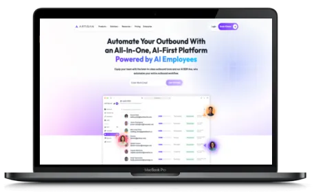 Artisan.co website displayed on a Macbook