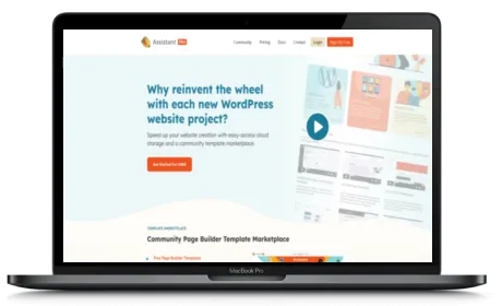 Assistant Pro website displayed on a Macbook