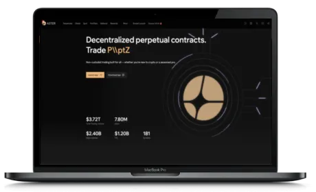 Aster website displayed on a Macbook