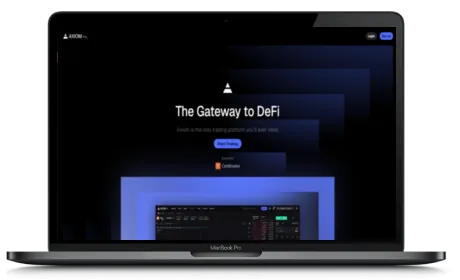 Axiom.trade website displayed on a Macbook