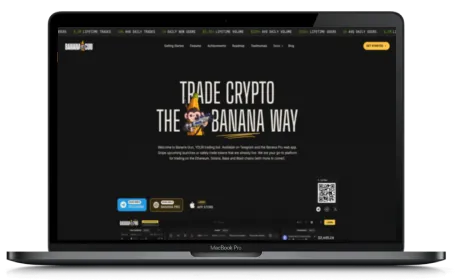 Banana Gun website displayed on a Macbook