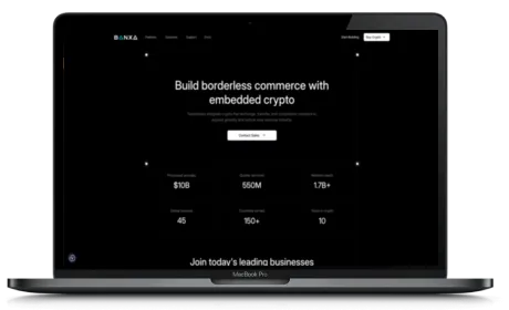 Banxa website displayed on a Macbook