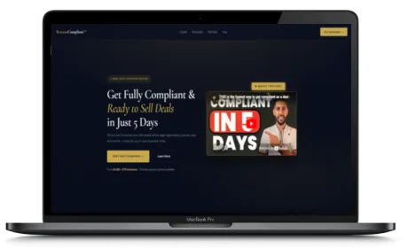 Become Compliant™ website displayed on a Macbook
