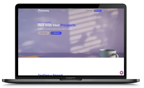 Beetexting website displayed on a Macbook