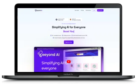 Beeyond AI website displayed on a Macbook