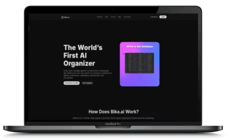Bika.ai website displayed on a Macbook