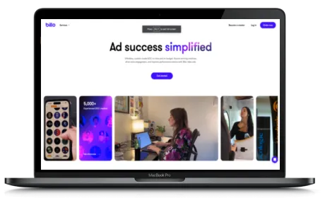 Billo website displayed on a Macbook