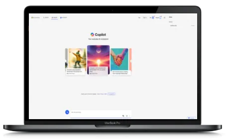 Bing AI website displayed on a Macbook