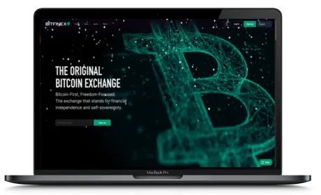 Bitfinex website displayed on a Macbook