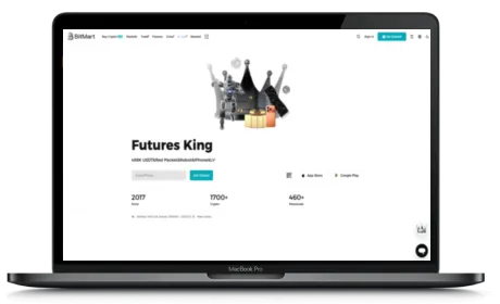 BitMart website displayed on a Macbook