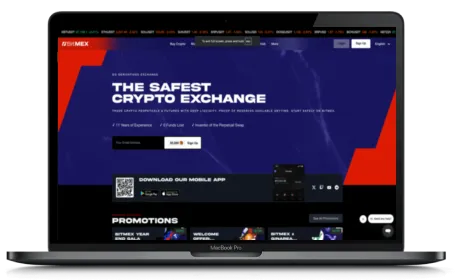 BitMEX website displayed on a Macbook