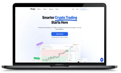 Bitsgap website displayed on a Macbook