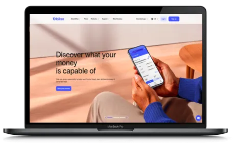Bitso website displayed on a Macbook