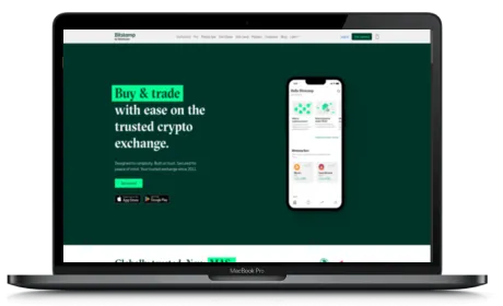 Bitstamp website displayed on a Macbook