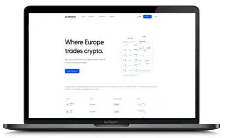 Bitvavo website displayed on a Macbook