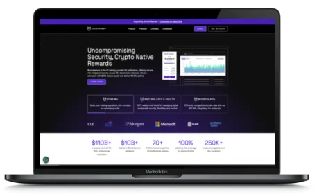 Blockdaemon website displayed on a Macbook