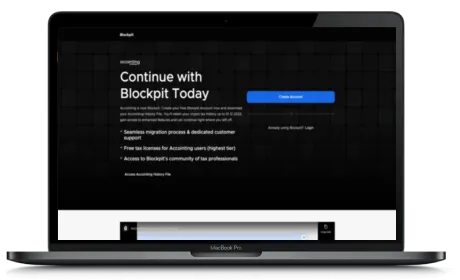 Blockpit website displayed on a Macbook