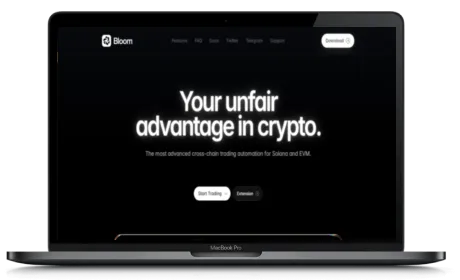 Bloom website displayed on a Macbook