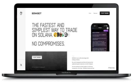 BONKbot website displayed on a Macbook