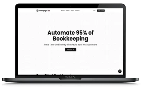 Bookeeping website displayed on a Macbook